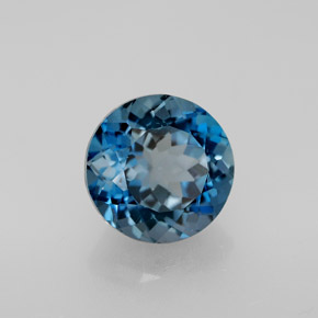 2.66 ct Blue Topaz Stone, Natural Topaz in Round Facet Shape for Sale
