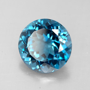 2.33 ct Blue Topaz Stone, Natural Topaz in Round Facet Shape for Sale