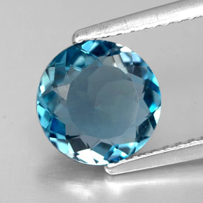 1.95 ct Blue Topaz Gemstone, Topaz Gem in Round Facet Shape for Sale.