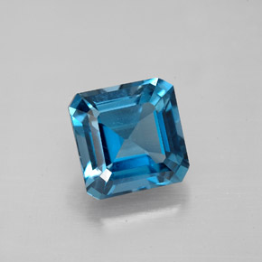 3.26 ct Blue Topaz Gemstone, Topaz Gem in Octagon Facet Shape for Sale.