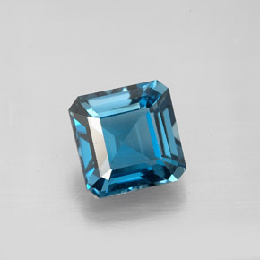 3.24 ct Blue Topaz Gemstone, Topaz Gem in Octagon Facet Shape for Sale.