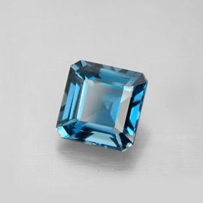 3.24 ct Blue Topaz Stone, Natural Topaz in Octagon Facet Shape for Sale