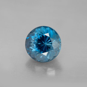 2.56 ct Blue Topaz Gemstone, Topaz Gem in Round Facet Shape for Sale.