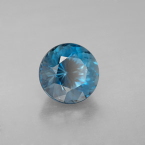 2.56 ct Blue Topaz Stone, Natural Topaz in Round Facet Shape for Sale
