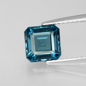 1.66 ct Blue Topaz Gemstone, Topaz Gem in Octagon Facet Shape for Sale.
