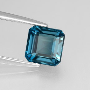 1.66 ct Blue Topaz Stone, Natural Topaz in Octagon Facet Shape for Sale