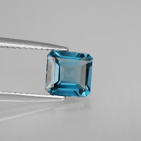 1.45 ct Blue Topaz Stone, Natural Topaz in Octagon Facet Shape for Sale