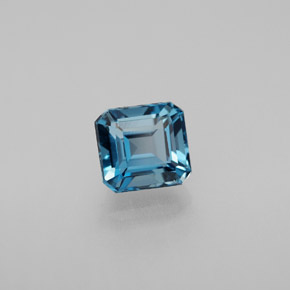 1.85 ct Blue Topaz Stone, Natural Topaz in Octagon Facet Shape for Sale