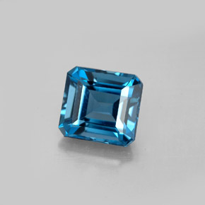 2.96 ct Blue Topaz Gemstone, Topaz Gem in Octagon Facet Shape for Sale.