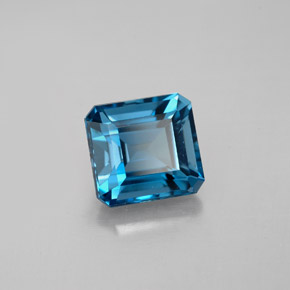 2.96 ct Blue Topaz Stone, Natural Topaz in Octagon Facet Shape for Sale