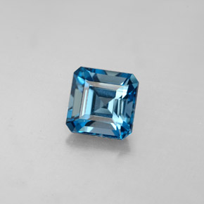2.05 ct Blue Topaz Gemstone, Topaz Gem in Octagon Facet Shape for Sale.
