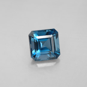 2.28 ct Blue Topaz Gemstone, Topaz Gem in Octagon Facet Shape for Sale.