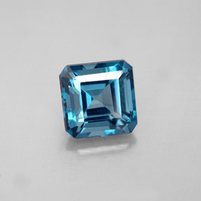 2.42 ct Blue Topaz Gemstone, Topaz Gem in Octagon Facet Shape for Sale.