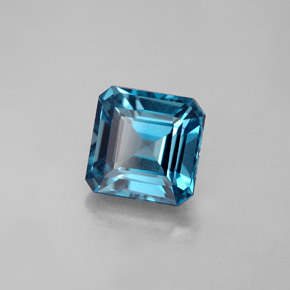 2.53 ct Blue Topaz Stone, Natural Topaz in Octagon Facet Shape for Sale
