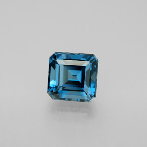 2.01 ct Blue Topaz Gemstone, Topaz Gem in Octagon Facet Shape for Sale.