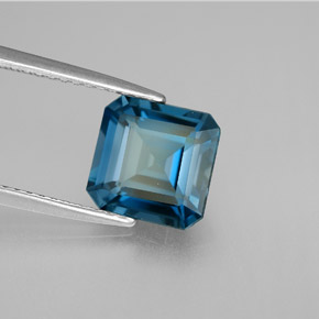 2.80 ct Blue Topaz Stone, Natural Topaz in Octagon Facet Shape for Sale