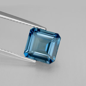 2.58 ct Blue Topaz Stone, Natural Topaz in Octagon Facet Shape for Sale