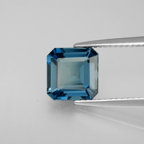 2.37 ct Blue Topaz Gemstone, Topaz Gem in Octagon Facet Shape for Sale.