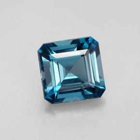 2.16 ct Blue Topaz Gemstone, Topaz Gem in Octagon Facet Shape for Sale.
