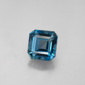 2.15 ct Blue Topaz Gemstone, Topaz Gem in Octagon Facet Shape for Sale.