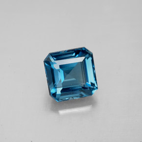 2.20 ct Blue Topaz Gemstone, Topaz Gem in Octagon Facet Shape for Sale.