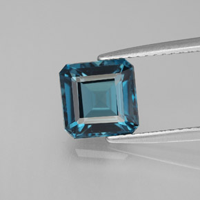 2.46 ct Blue Topaz Gemstone, Topaz Gem in Octagon Facet Shape for Sale.