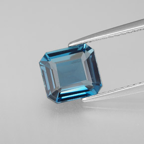 1.98 ct Blue Topaz Gemstone, Topaz Gem in Octagon Facet Shape for Sale.