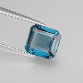 1.98 ct Blue Topaz Stone, Natural Topaz in Octagon Facet Shape for Sale
