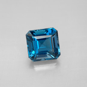 2.31 ct Blue Topaz Gemstone, Topaz Gem in Octagon Facet Shape for Sale.