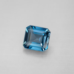1.60 ct Blue Topaz Gemstone, Topaz Gem in Octagon Facet Shape for Sale.