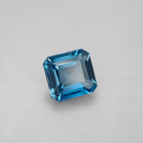 1.60 ct Blue Topaz Stone, Natural Topaz in Octagon Facet Shape for Sale