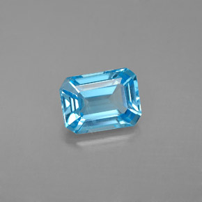 1.90 ct Blue Topaz Gemstone, Topaz Gem in Octagon Facet Shape for Sale.