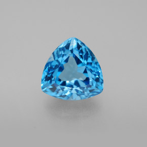 3.39 ct Blue Topaz Gemstone, Topaz Gem in Trillion Facet Shape for Sale.