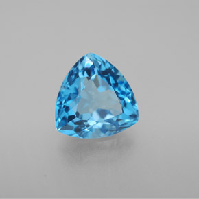 3.39 ct Blue Topaz Stone, Natural Topaz in Trillion Facet Shape for Sale