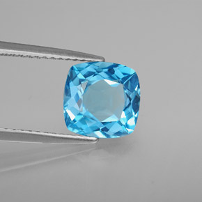 2.97 ct Blue Topaz Stone, Natural Topaz in Cushion-Cut Shape for Sale