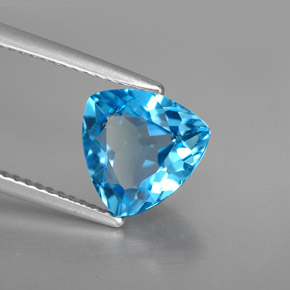 2.70 ct Blue Topaz Stone, Natural Topaz in Trillion Facet Shape for Sale