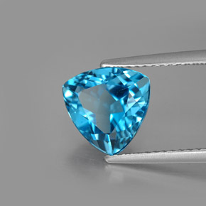 2.99 ct Blue Topaz Stone, Natural Topaz in Trillion Facet Shape for Sale