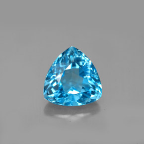 3.18 ct Blue Topaz Gemstone, Topaz Gem in Trillion Facet Shape for Sale.