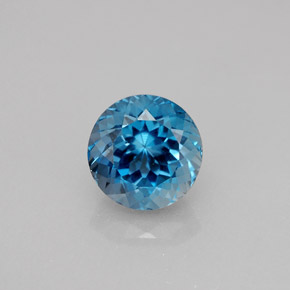 2.73 ct Blue Topaz Gemstone, Topaz Gem in Round Facet Shape for Sale.