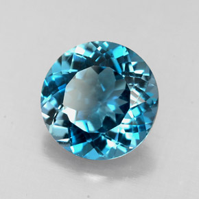 2.26 ct Blue Topaz Stone, Natural Topaz in Round Facet Shape for Sale