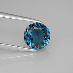 2.23 ct Blue Topaz Gemstone, Topaz Gem in Round Facet Shape for Sale.