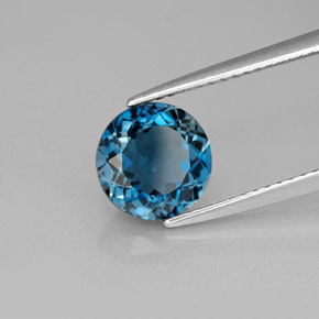 2.23 ct Blue Topaz Stone, Natural Topaz in Round Facet Shape for Sale