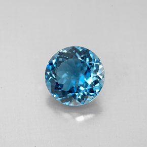 2.52 ct Blue Topaz Gemstone, Topaz Gem in Round Facet Shape for Sale.