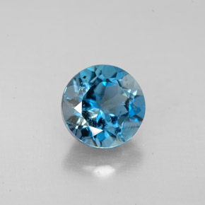 2.57 ct Blue Topaz Gemstone, Topaz Gem in Round Facet Shape for Sale.