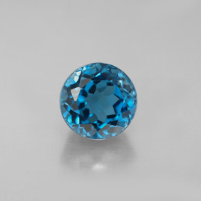 3.07 ct Blue Topaz Gemstone, Topaz Gem in Round Facet Shape for Sale.