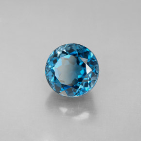 3.07 ct Blue Topaz Stone, Natural Topaz in Round Facet Shape for Sale