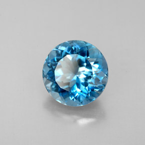 2.46 ct Blue Topaz Stone, Natural Topaz in Round Facet Shape for Sale