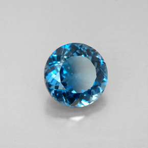 2.49 ct Blue Topaz Stone, Natural Topaz in Round Facet Shape for Sale