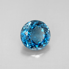 2.49 ct Blue Topaz Gemstone, Topaz Gem in Round Facet Shape for Sale.