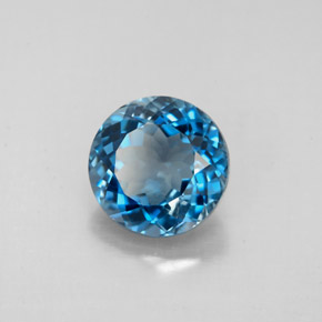 2.49 ct Blue Topaz Stone, Natural Topaz in Round Facet Shape for Sale